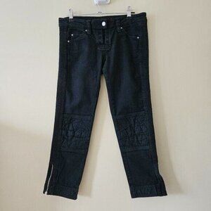 Isabel Marant Etoile Jeans Women 4 Black 1501 Straight Cropped Goth FLAW No Lace